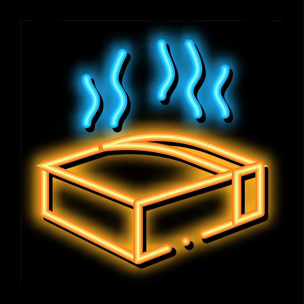 melt piece of cheese neon glow icon illustration vector