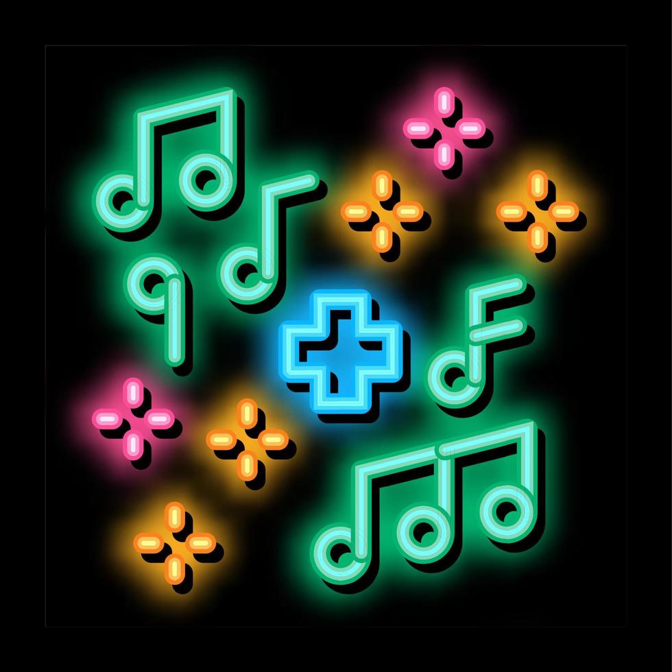 healing music neon glow icon illustration vector