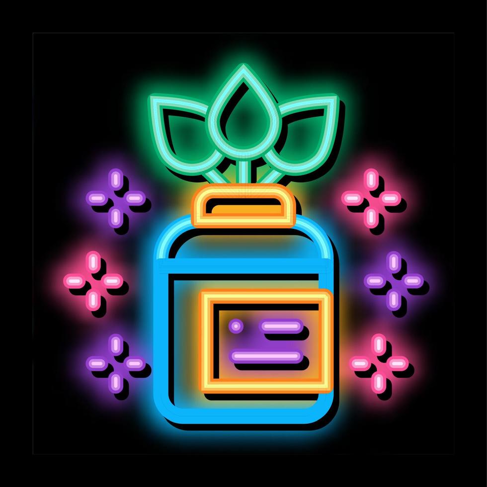 organic medicine vial neon glow icon illustration vector