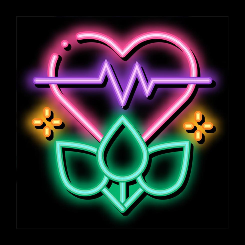 plant for restoration of heart neon glow icon illustration vector