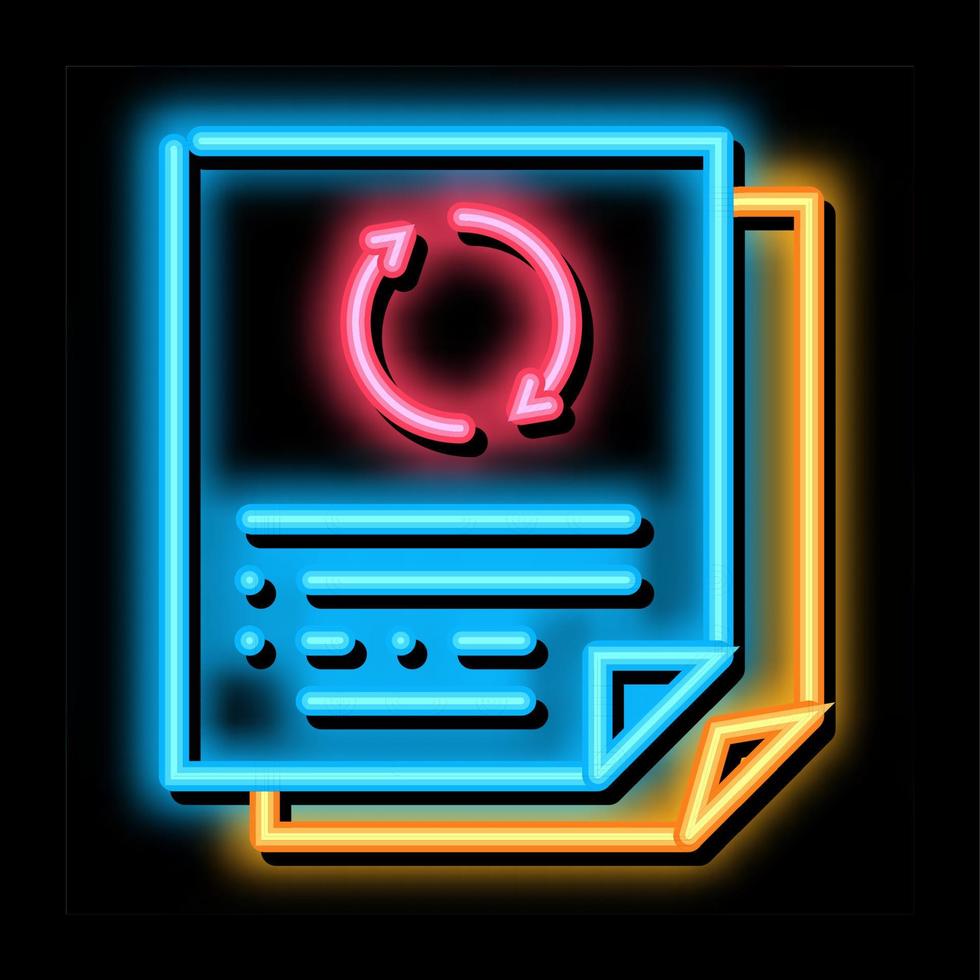 repeat funding document neon glow icon illustration vector