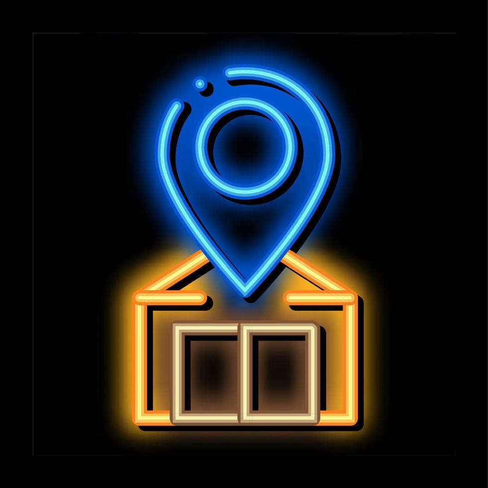 home geolocation neon glow icon illustration vector