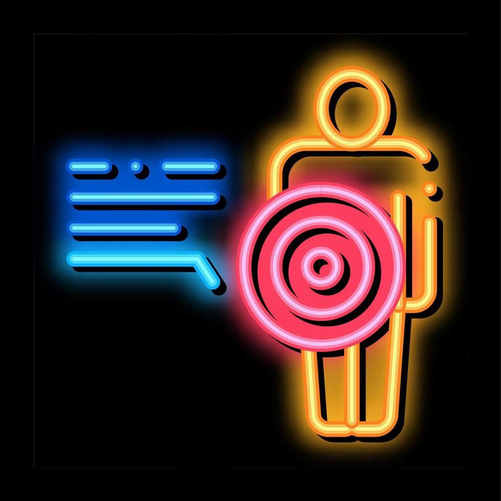 human pain point parsing neon glow icon illustration vector