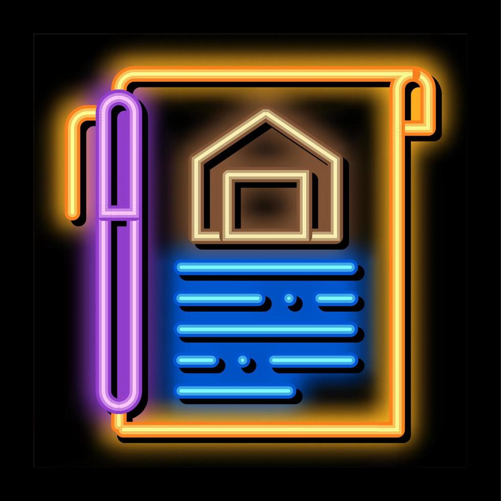 home documents neon glow icon illustration vector