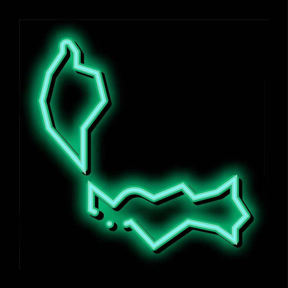 malaysia on map neon glow icon illustration vector