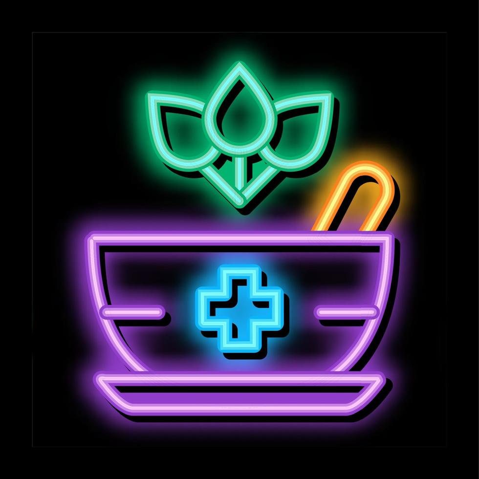 medical treatment bowl neon glow icon illustration vector