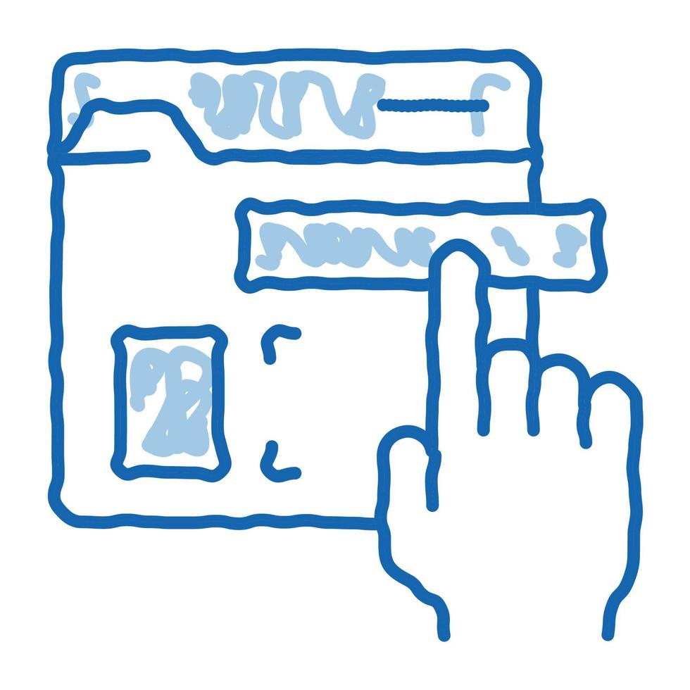 web site elements dragging doodle icon hand drawn illustration vector