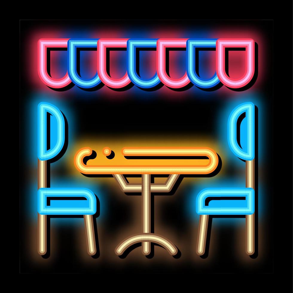 cozy cafe neon glow icon illustration vector