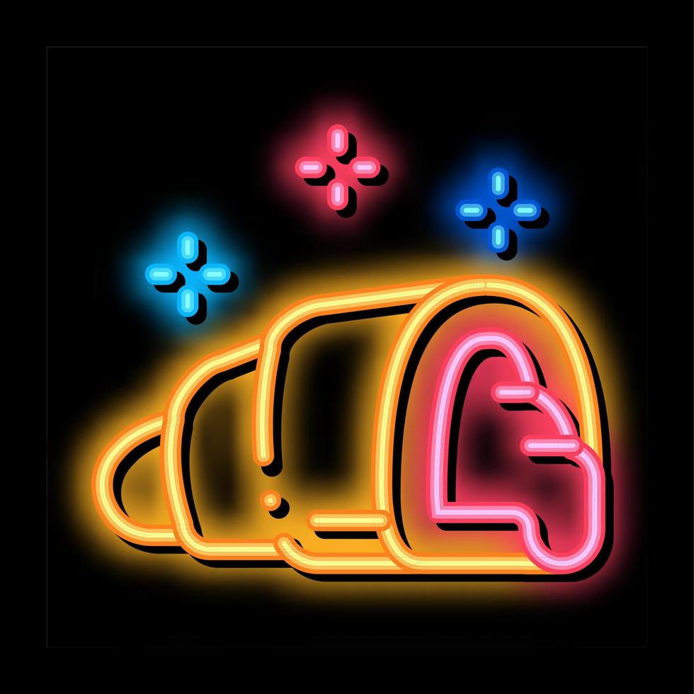 stuffed croissant neon glow icon illustration vector
