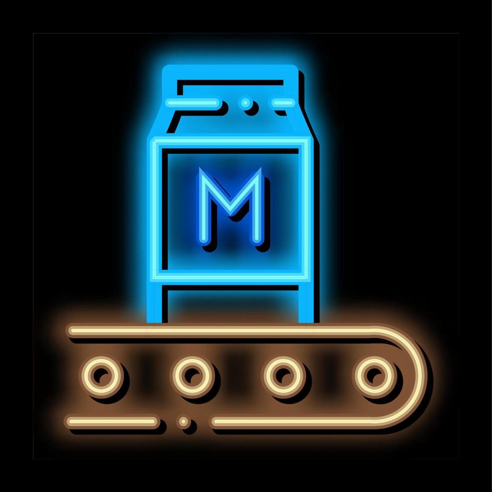 convector milk bottle neon glow icon illustration vector