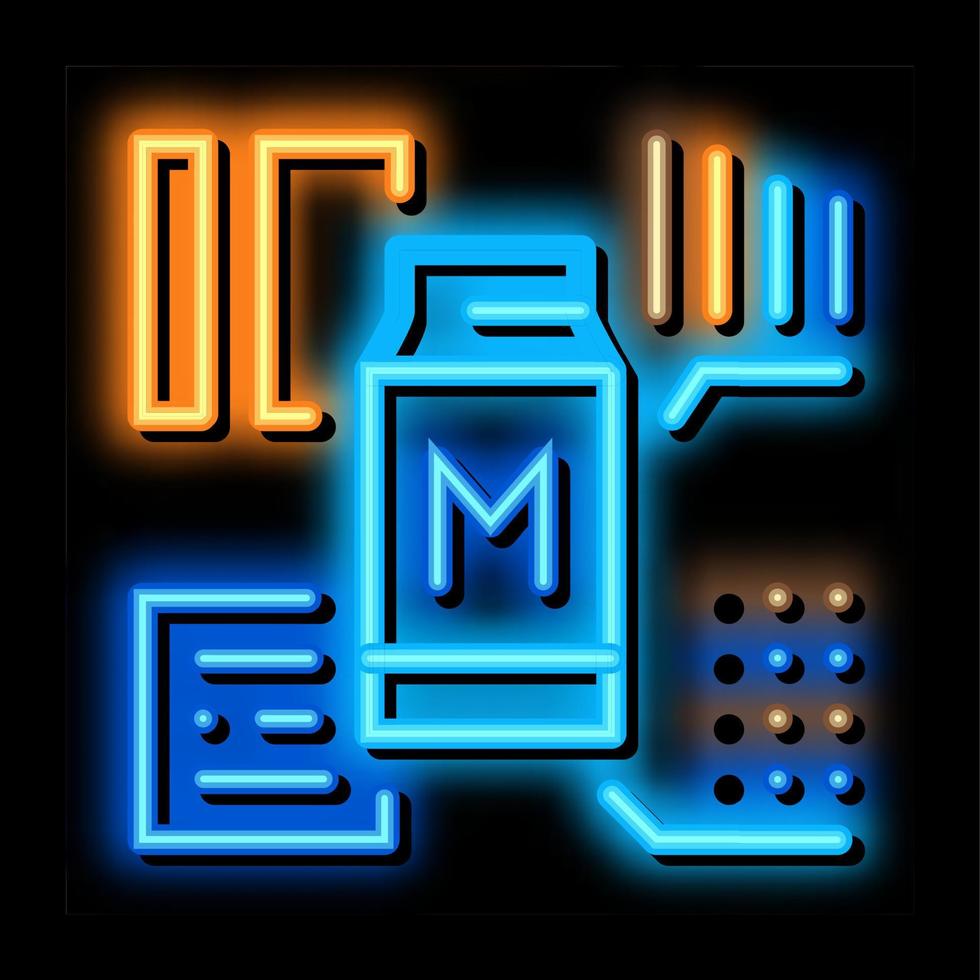 milk structure neon glow icon illustration vector