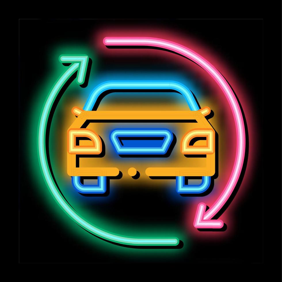 car exchange neon glow icon illustration vector