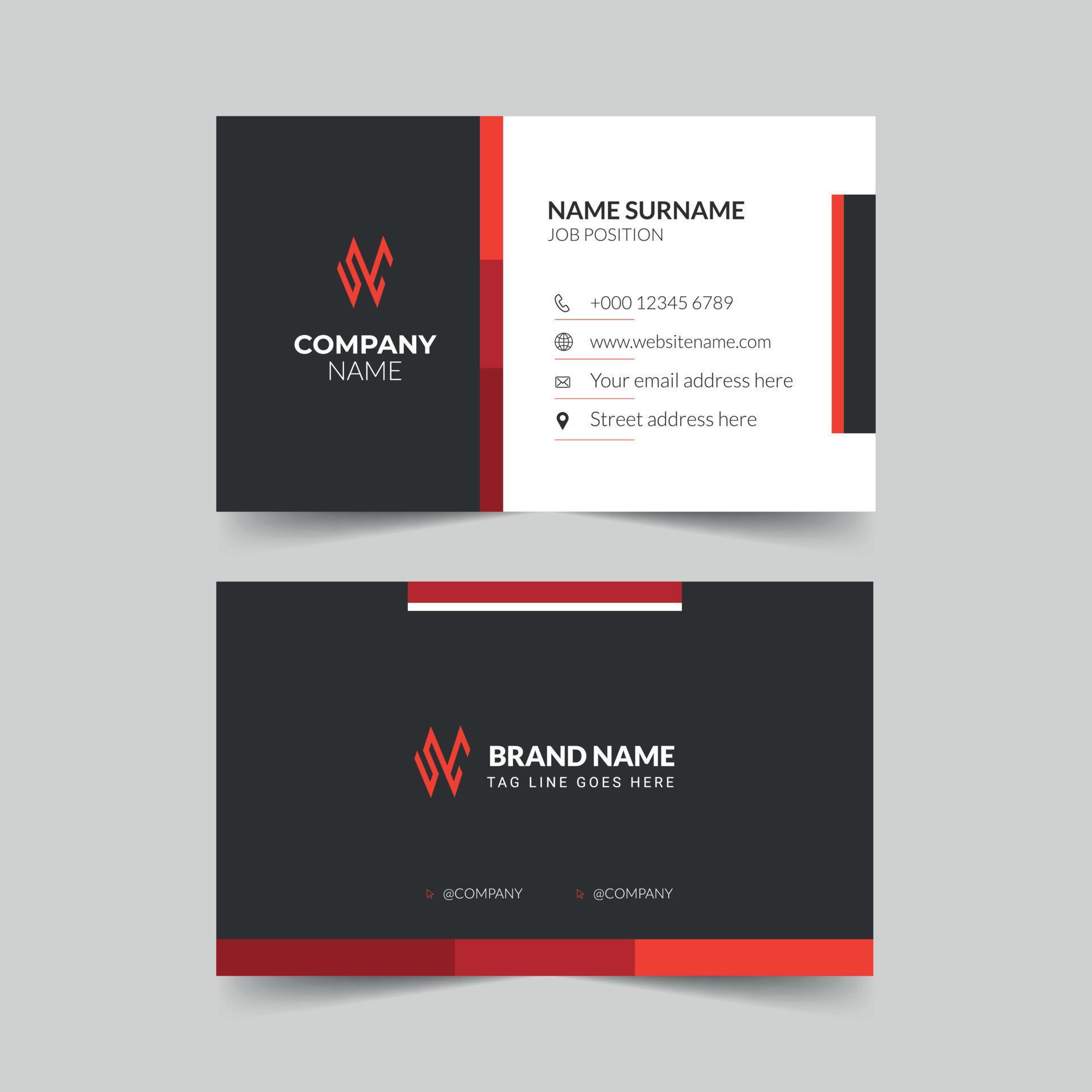 Modern creative clean business card template design. Stationery vector
