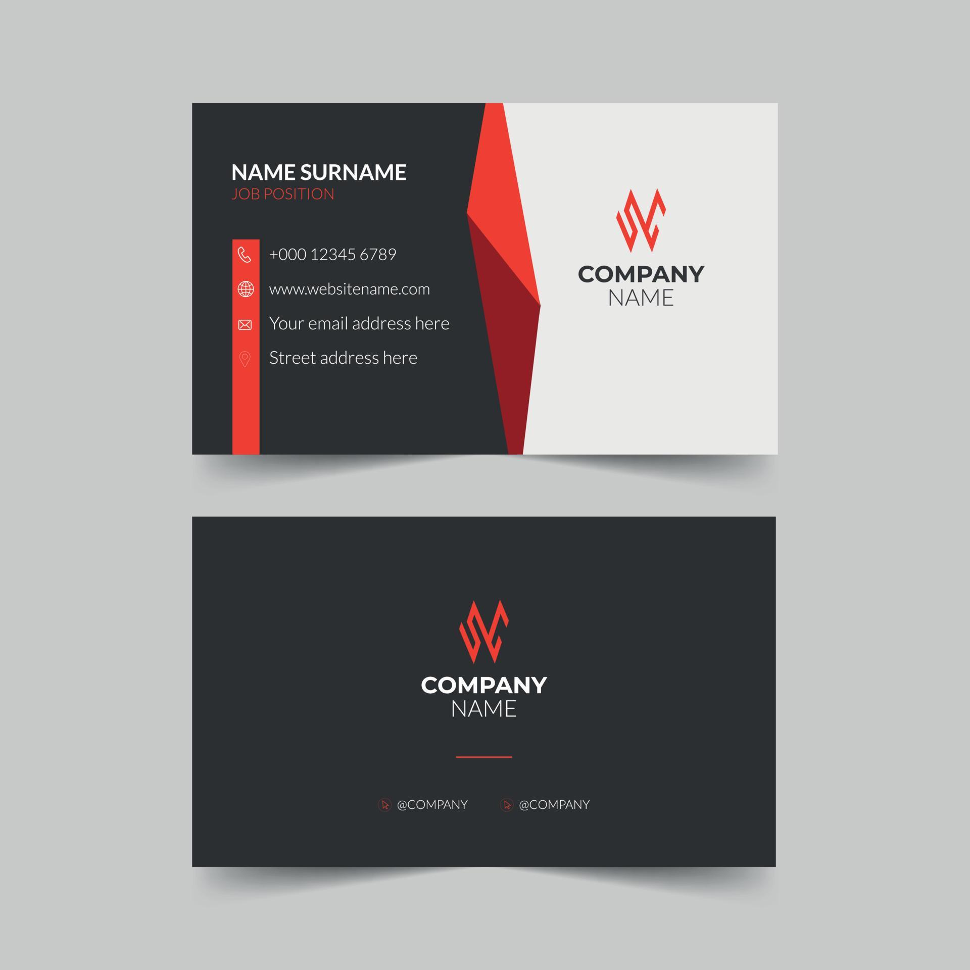 Modern creative clean business card template design. Stationery vector
