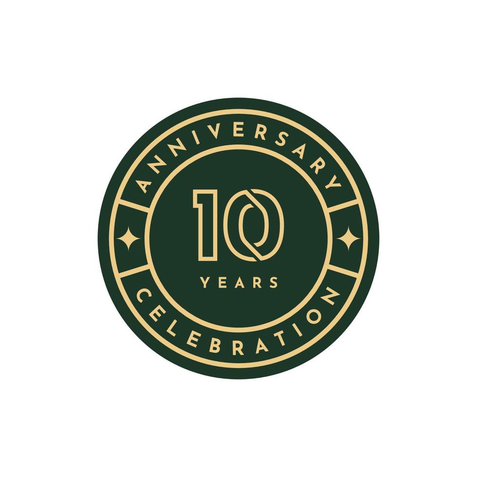 10 Years anniversary label template design vector