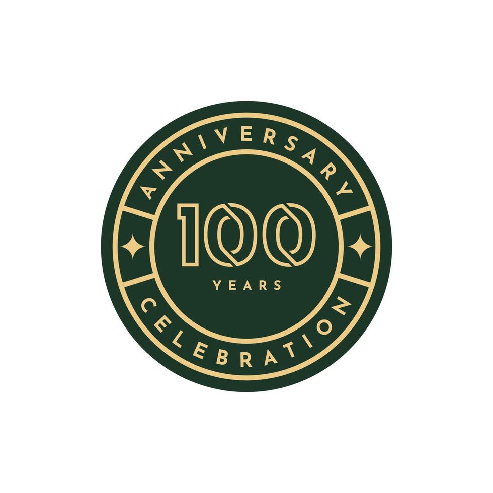 100 Years anniversary label template design vector