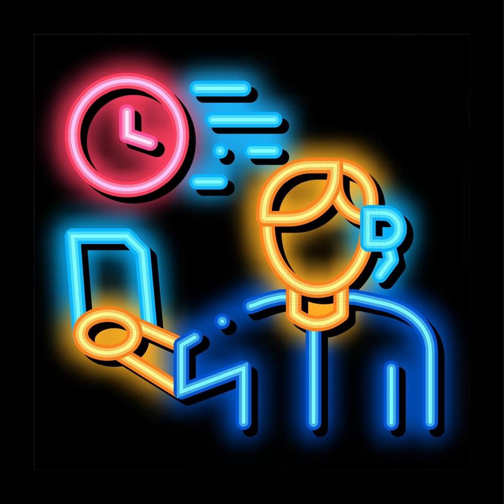 announcer leading neon glow icon illustration vector