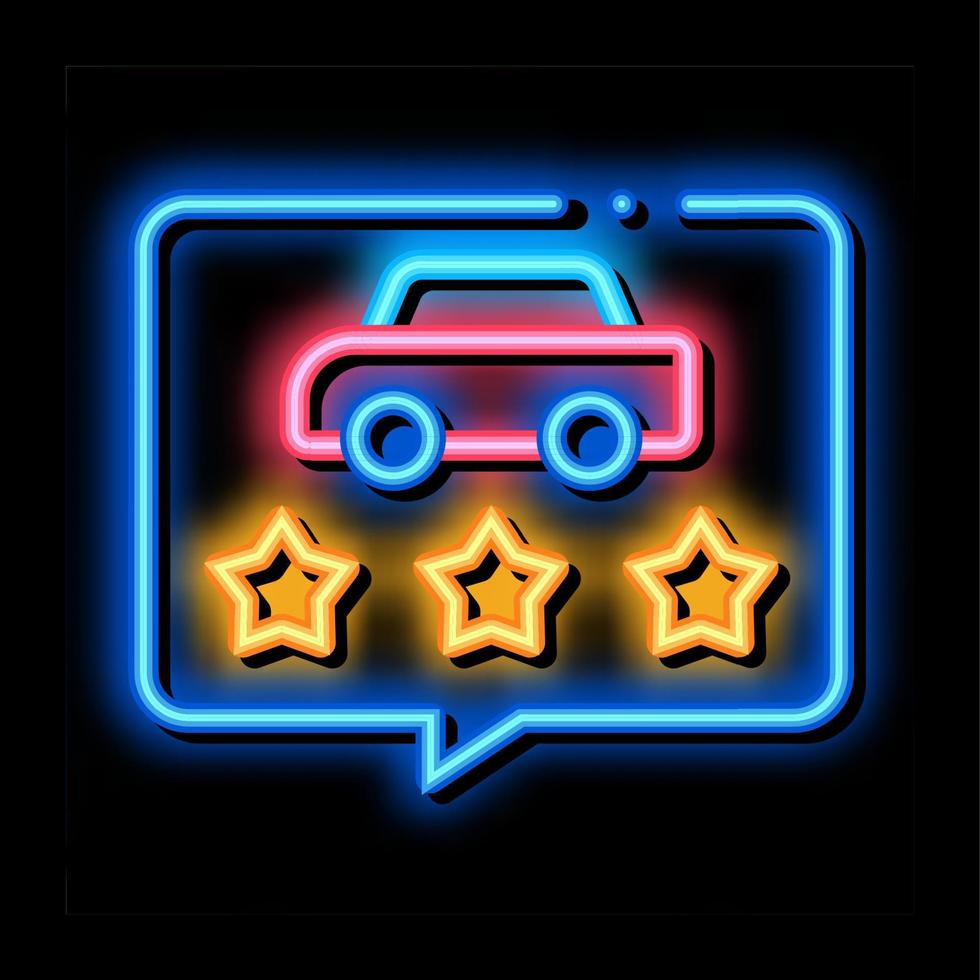 car quality assessment neon glow icon illustration vector