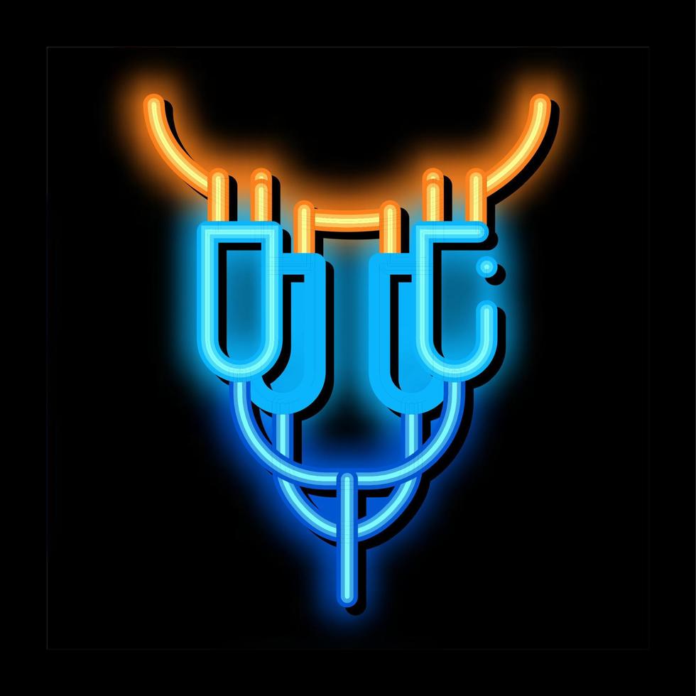 farm milking machine neon glow icon illustration vector