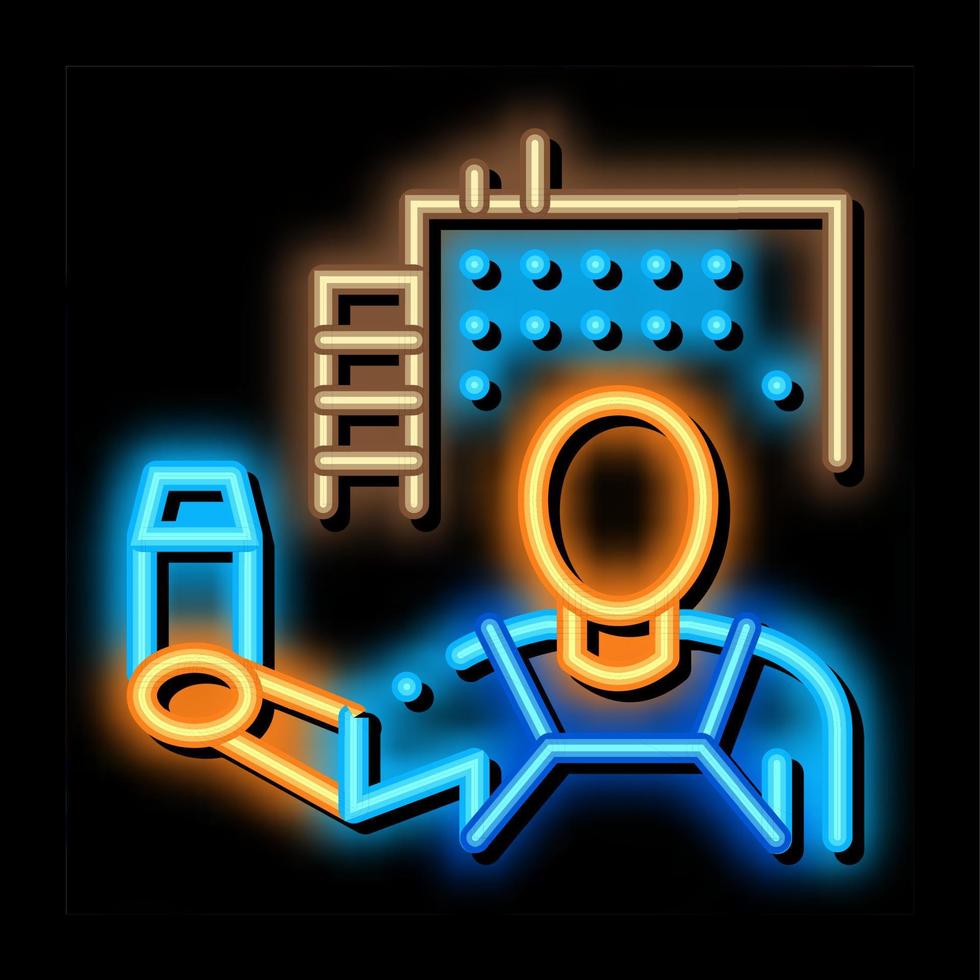 farm milk worker neon glow icon illustration vector