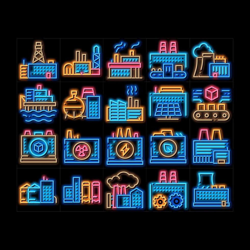 Factory Industrial neon glow icon illustration vector