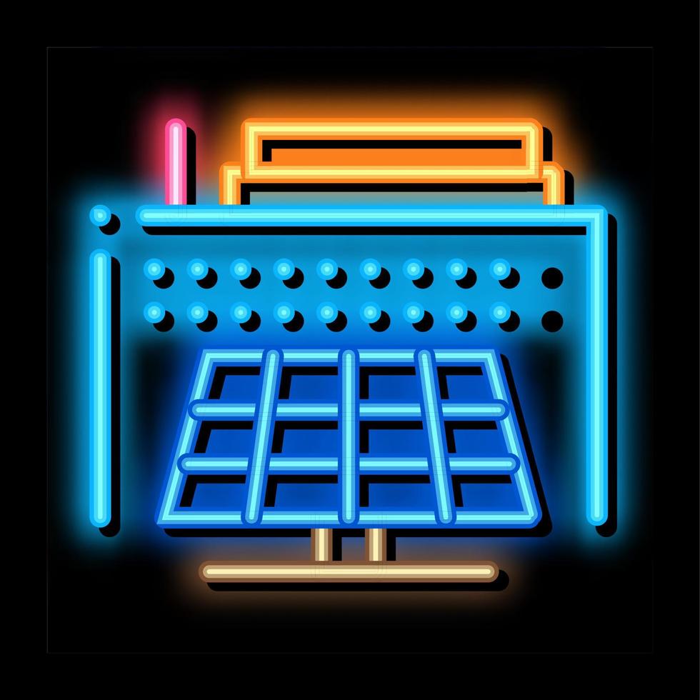 thermal solar stations neon glow icon illustration vector