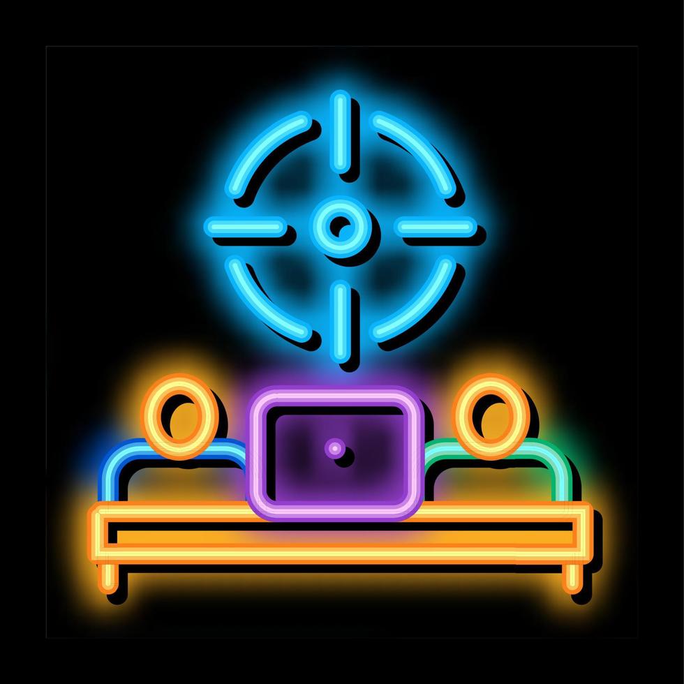 one goal for two people neon glow icon illustration vector