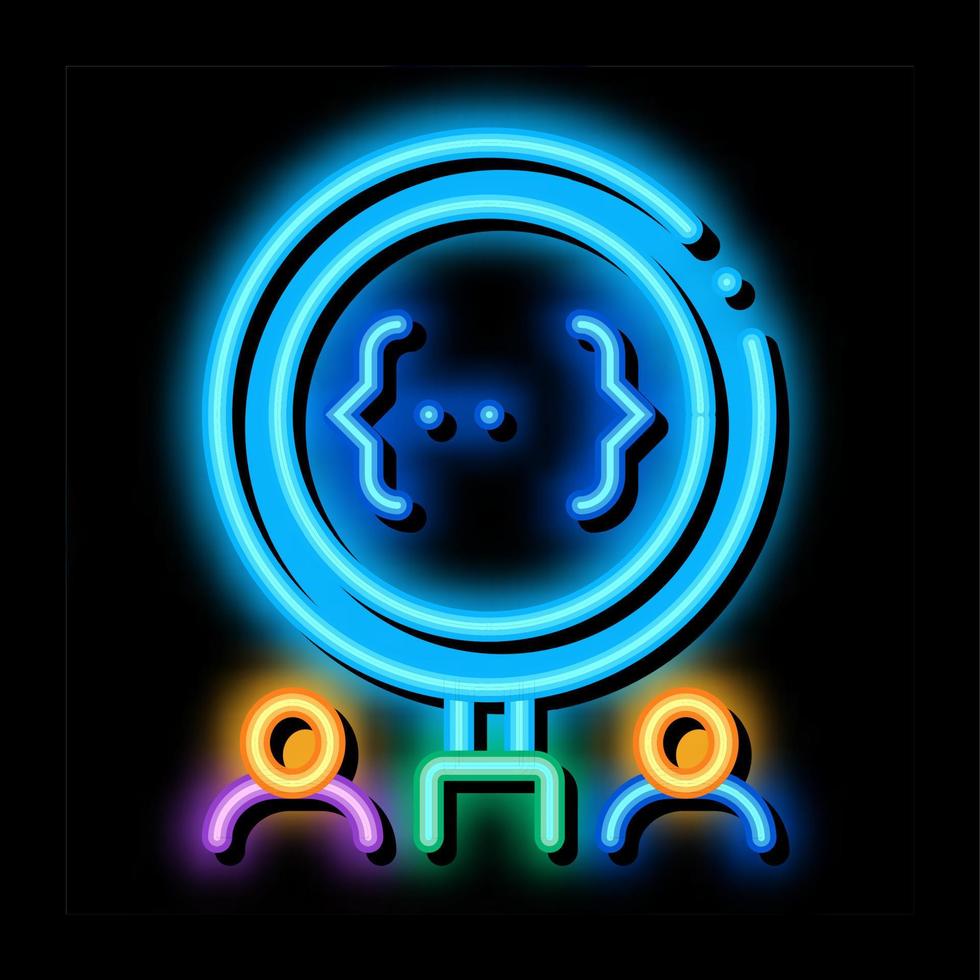 deadlock research neon glow icon illustration vector