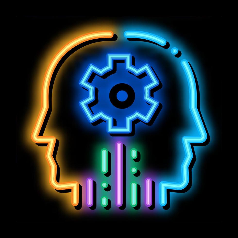 cerebral hemisphere settings neon glow icon illustration vector