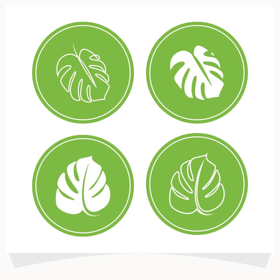 Monstera Icon Set vector