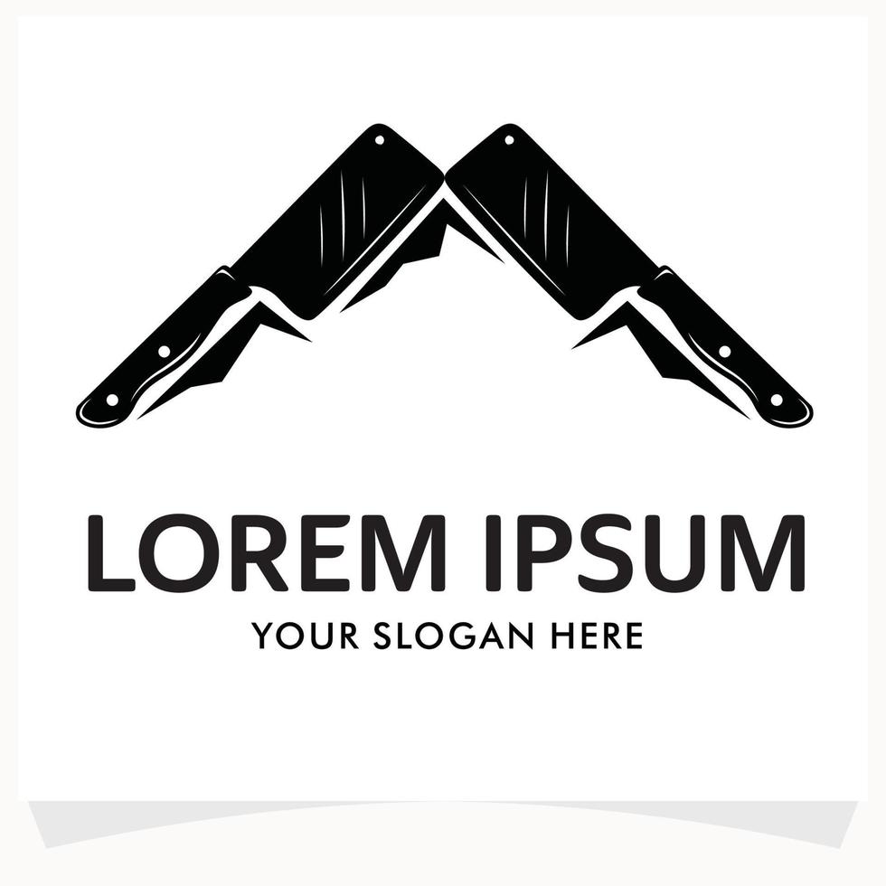 Mountain Knife Logo Design Template vector