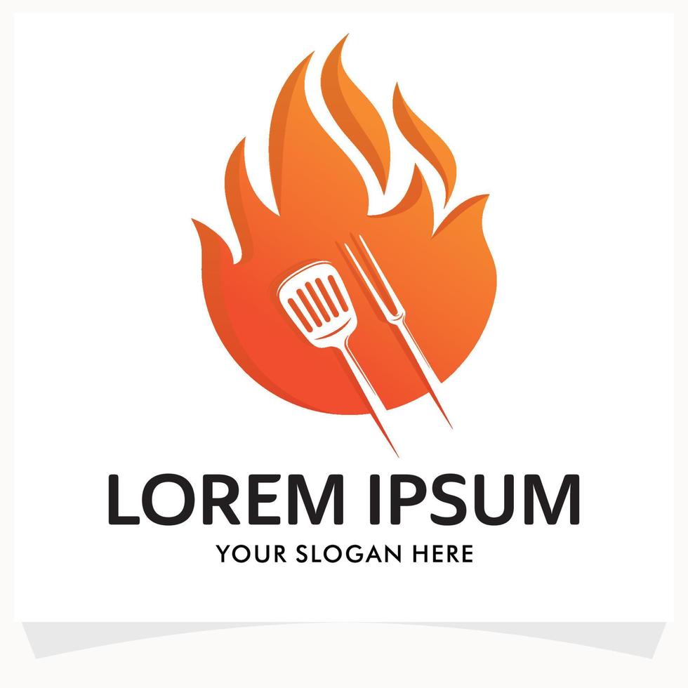 Hot Food Menu Logo Design Template vector
