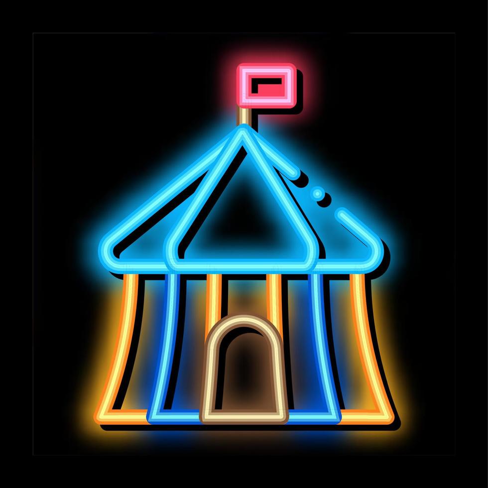 circus outside view neon glow icon illustration vector