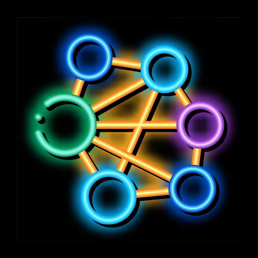 mesh confusion neon glow icon illustration vector