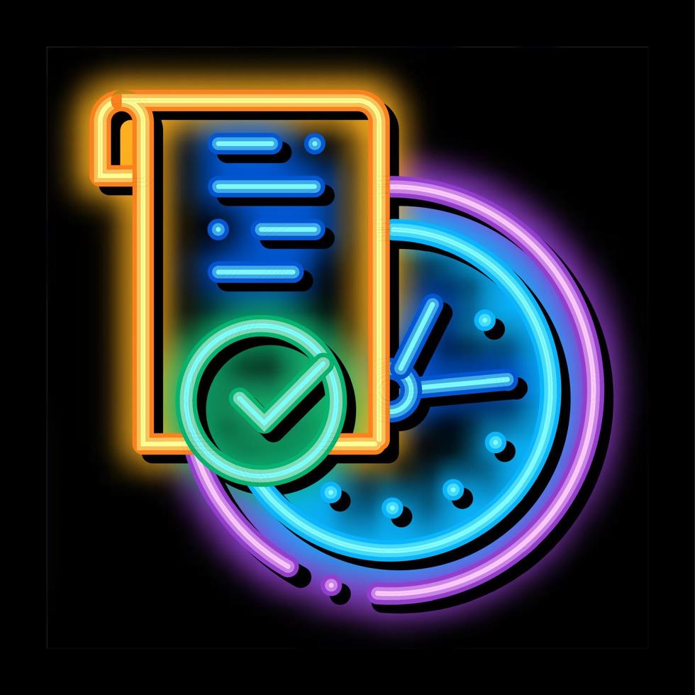 temporary document neon glow icon illustration vector