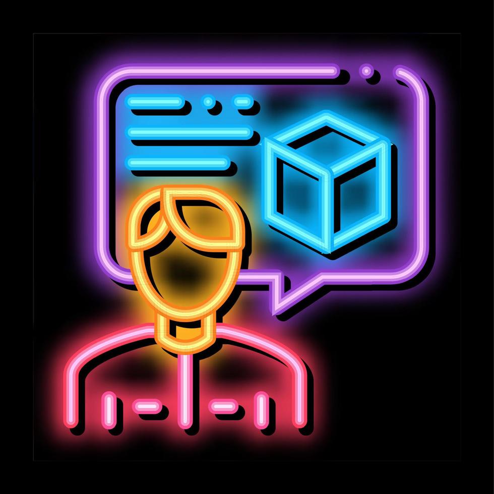 delivery courier neon glow icon illustration vector