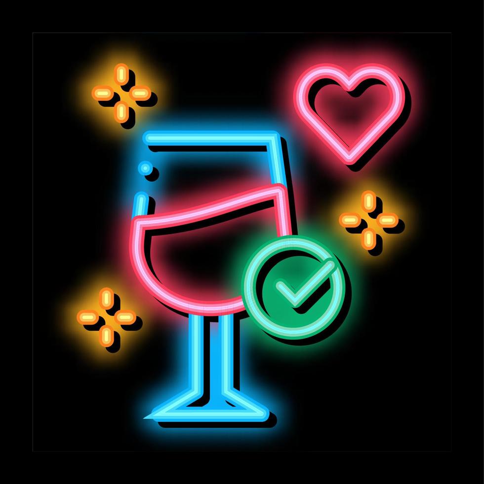 good wine endorsements neon glow icon illustration vector