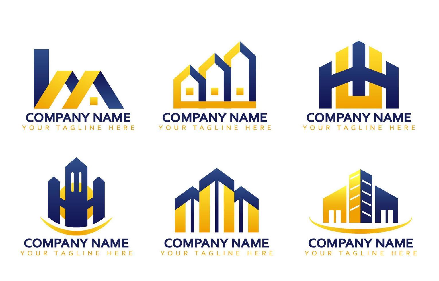 Construction Company Logo Set vector