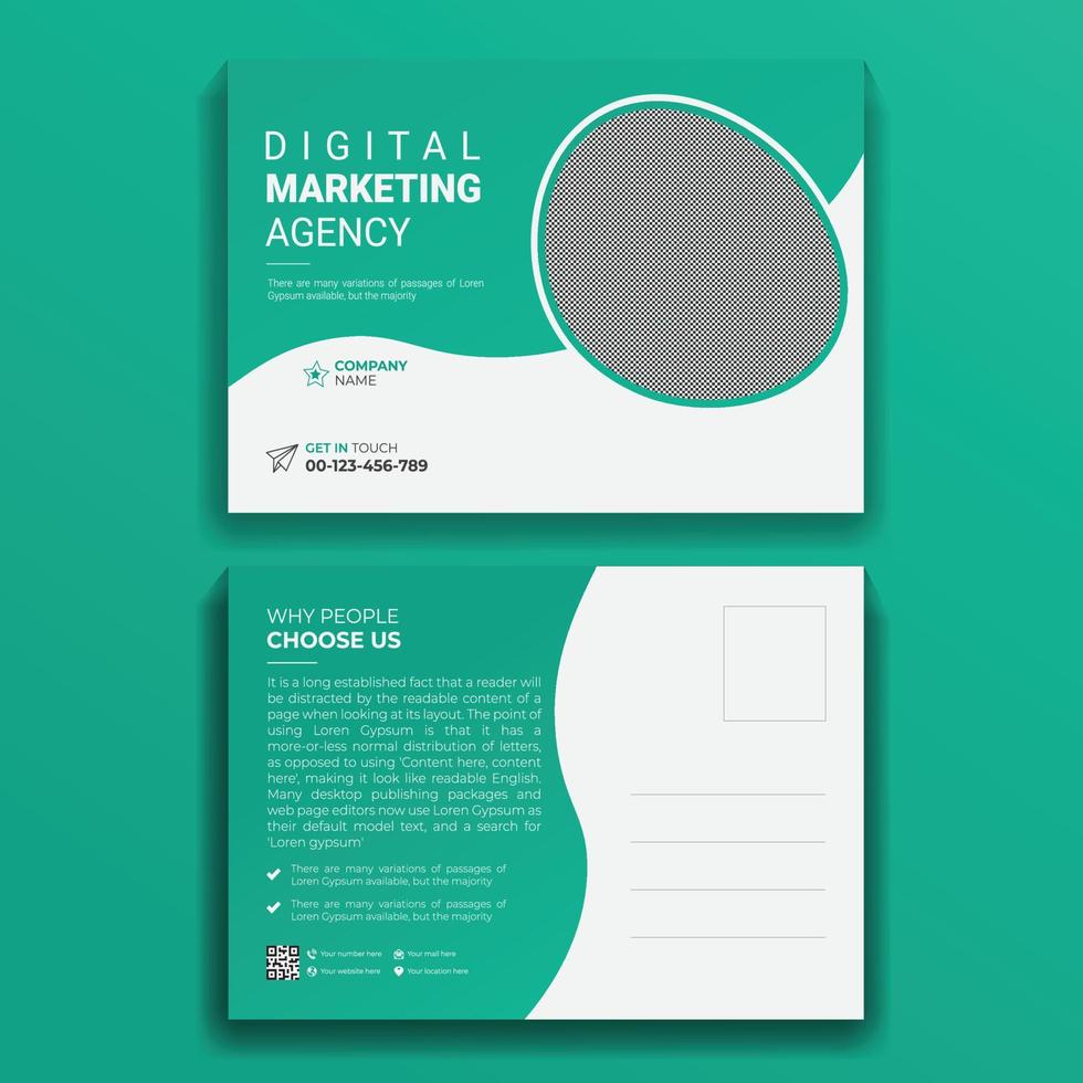 Creative professional Business and Corporate Gradient post card design template vector