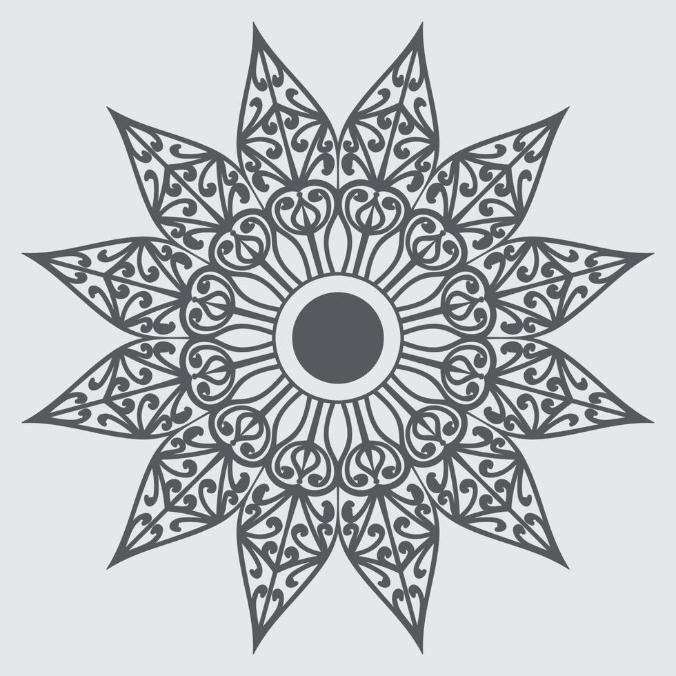 Easy Mandala Flower, Black Geometric patten, coloring page on white background.Easy Mandala, Mandala flower coloring on white background vector