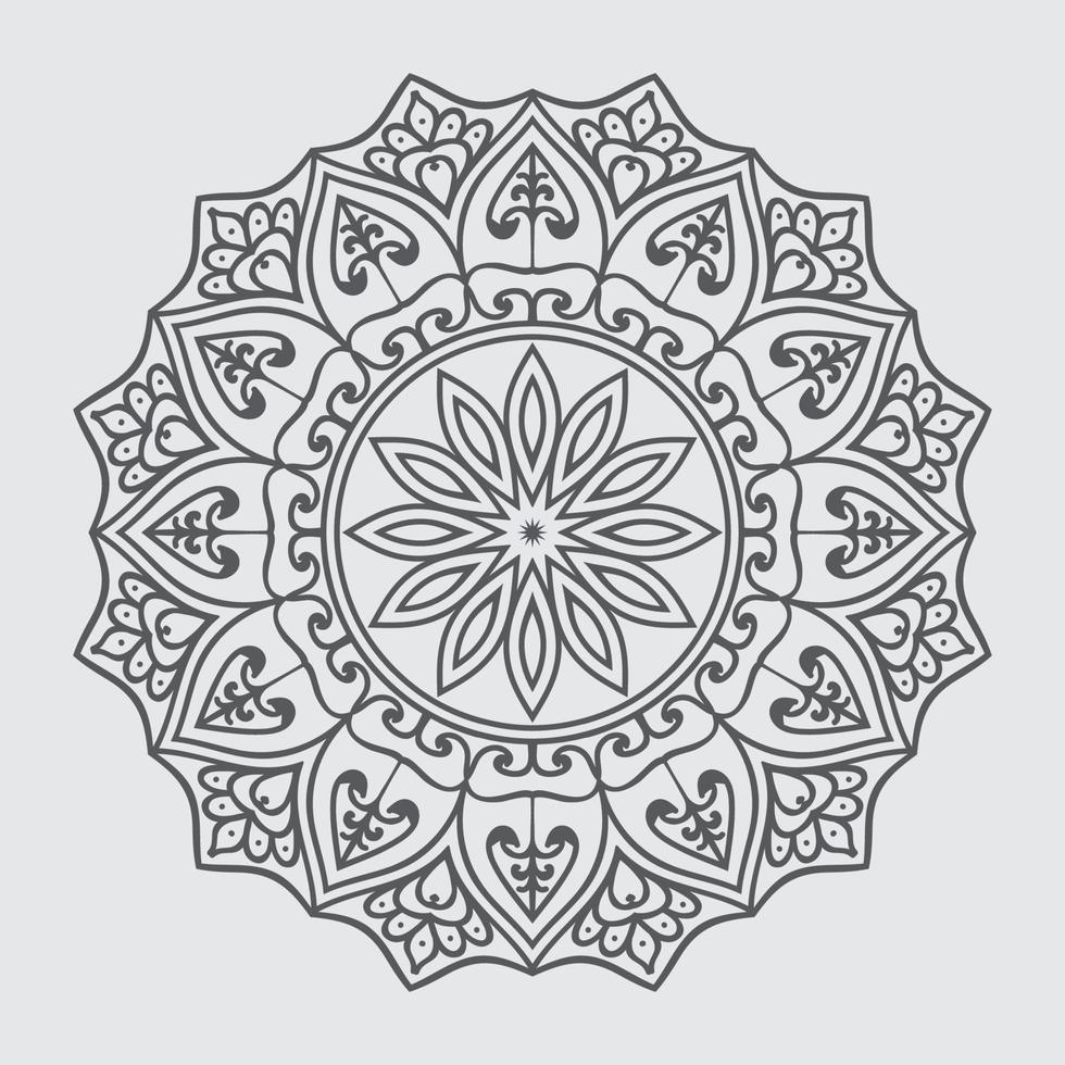 flor de mandala fácil, patrón geométrico negro, página para colorear sobre fondo blanco.mandala fácil, flor de mandala para colorear sobre fondo blanco vector