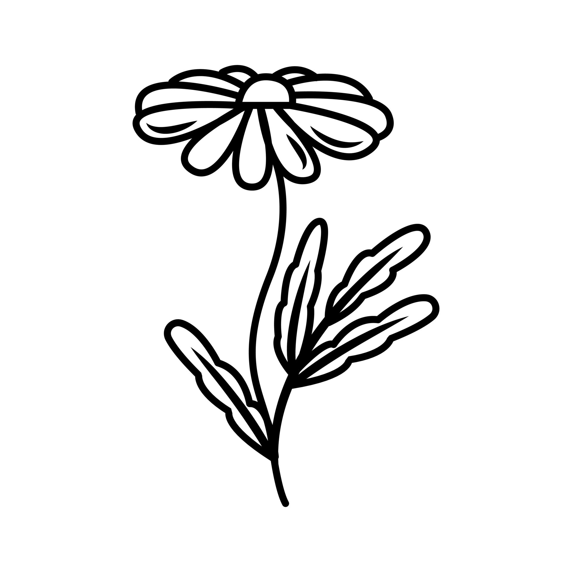Vector drawing of a spring flower in the doodle style. vintage flower ...