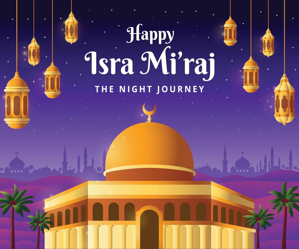 Happy Isra Miraj Concept vector