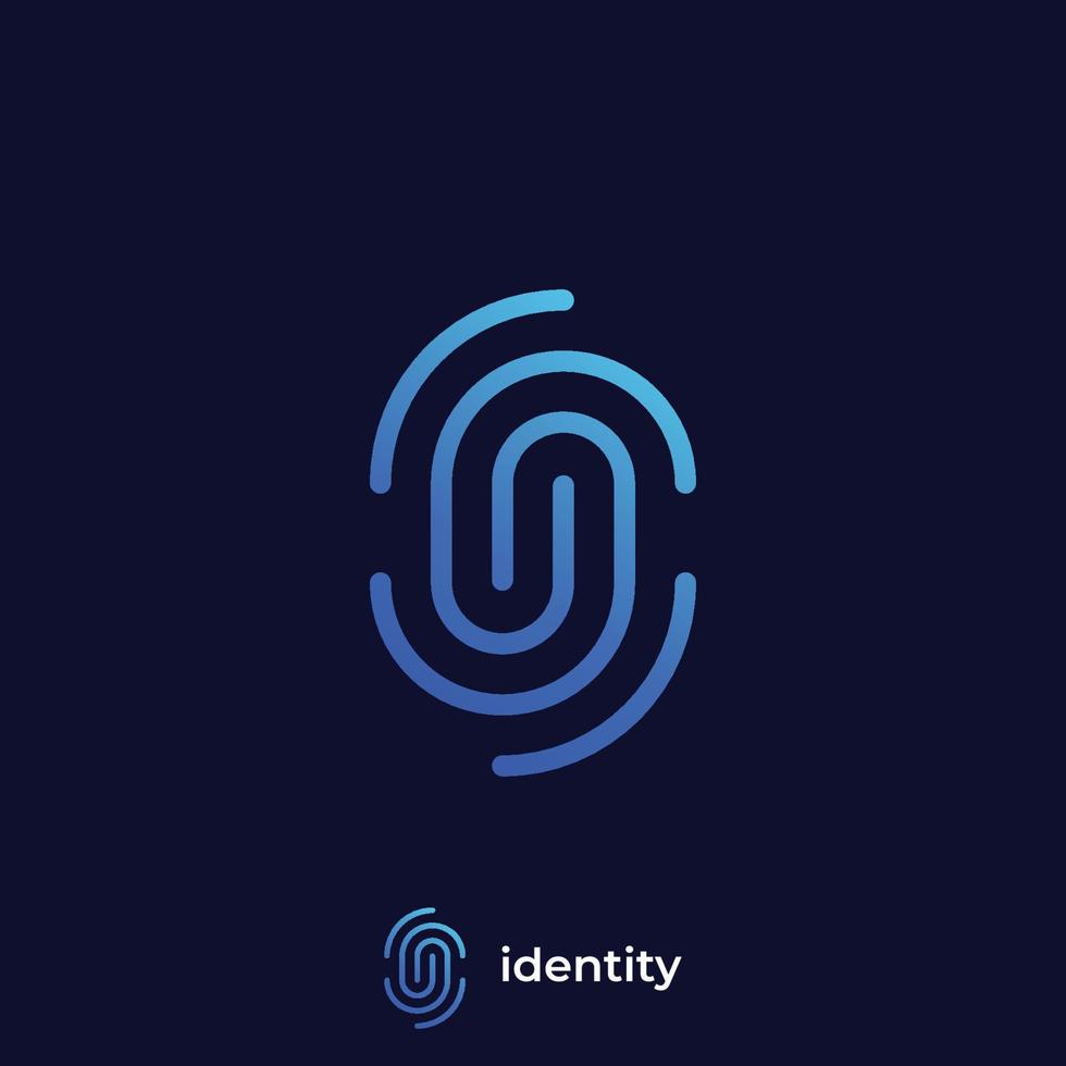 Modern human fingerprint vector logotype. Fingerprint for identity, business card, technology, digital.