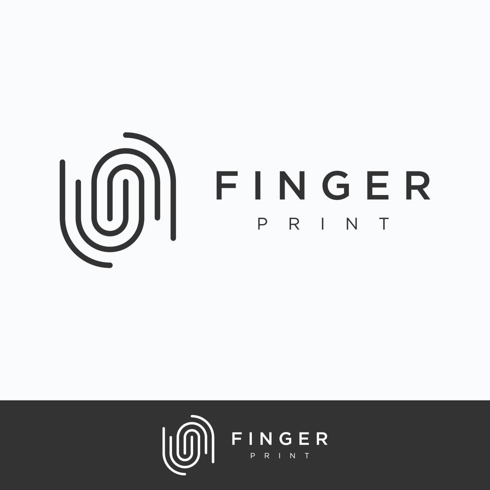 Modern human fingerprint vector logotype. Fingerprint for identity, business card, technology, digital.