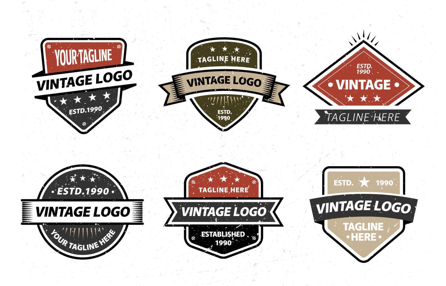 colección de plantillas de logotipo de insignia vintage vector