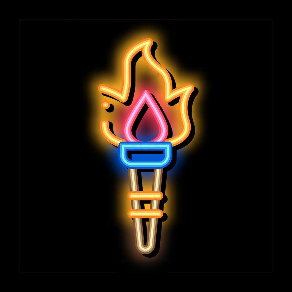 greek fire torch neon glow icon illustration vector