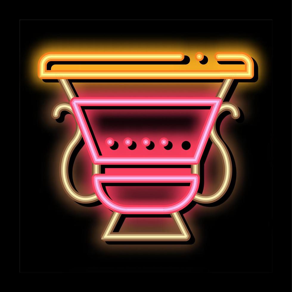 ancient greek feast bowl neon glow icon illustration vector