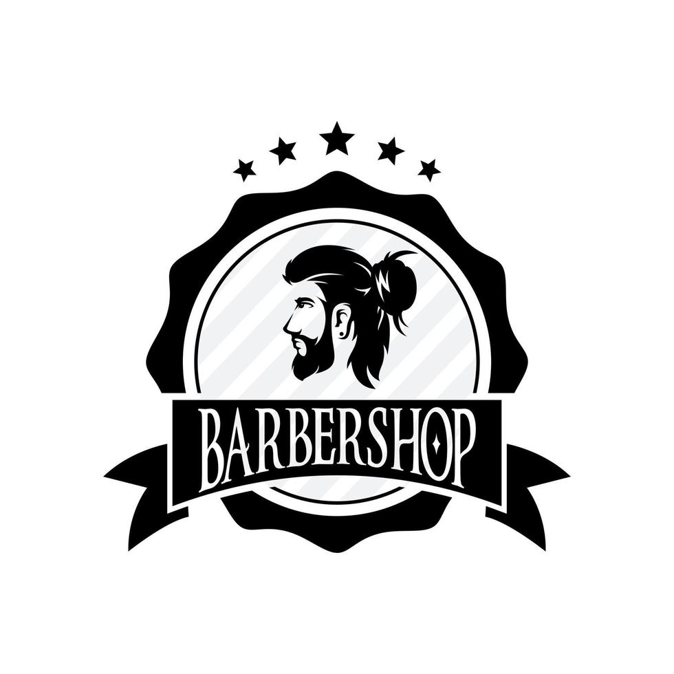 barbería logo vector plantilla v13