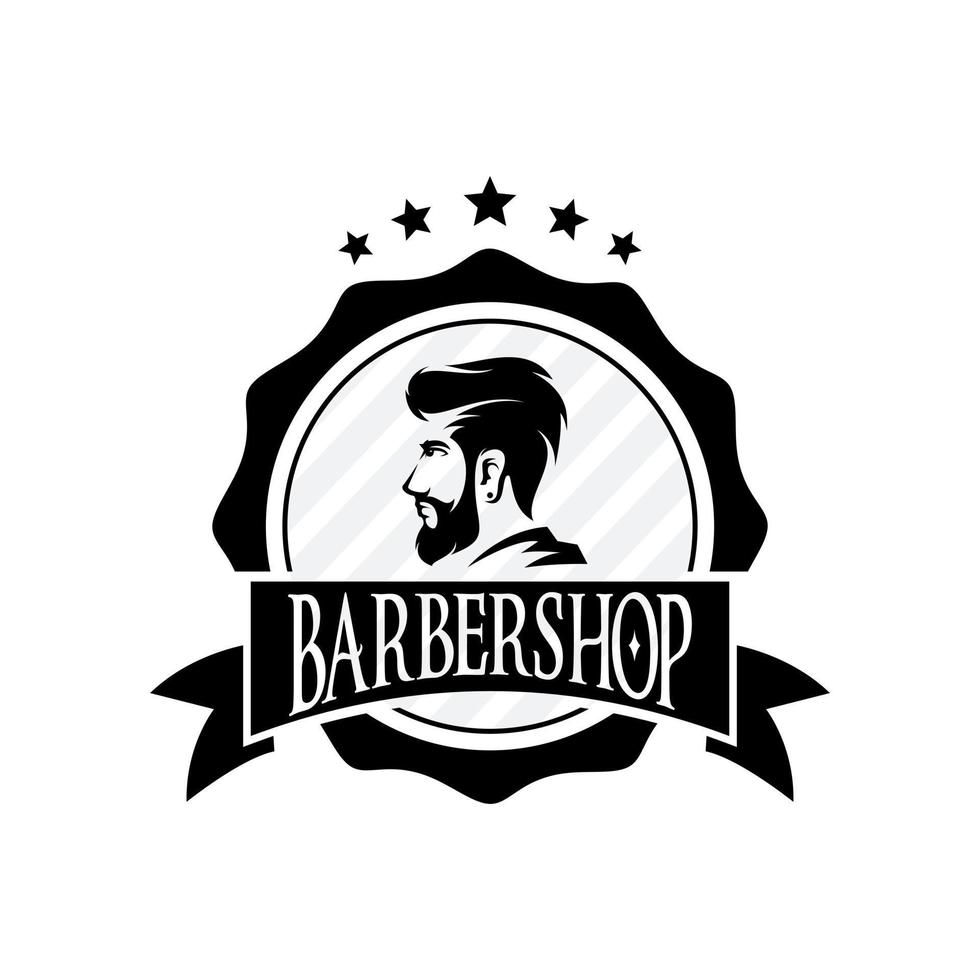 barbería logo vector plantilla v2
